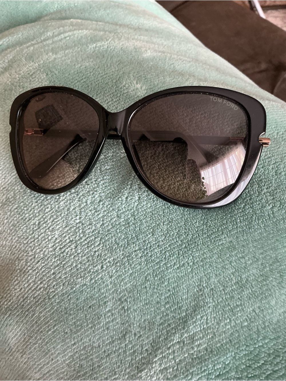 Tom Ford Black Cat-Eye Sunglasses with Dark Lenses